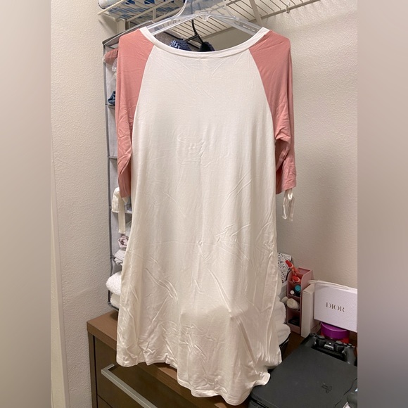 โ๐ผ #2482 Comfy Cute Raglan Mauve Sleeves Dress - Picture 17 of 17